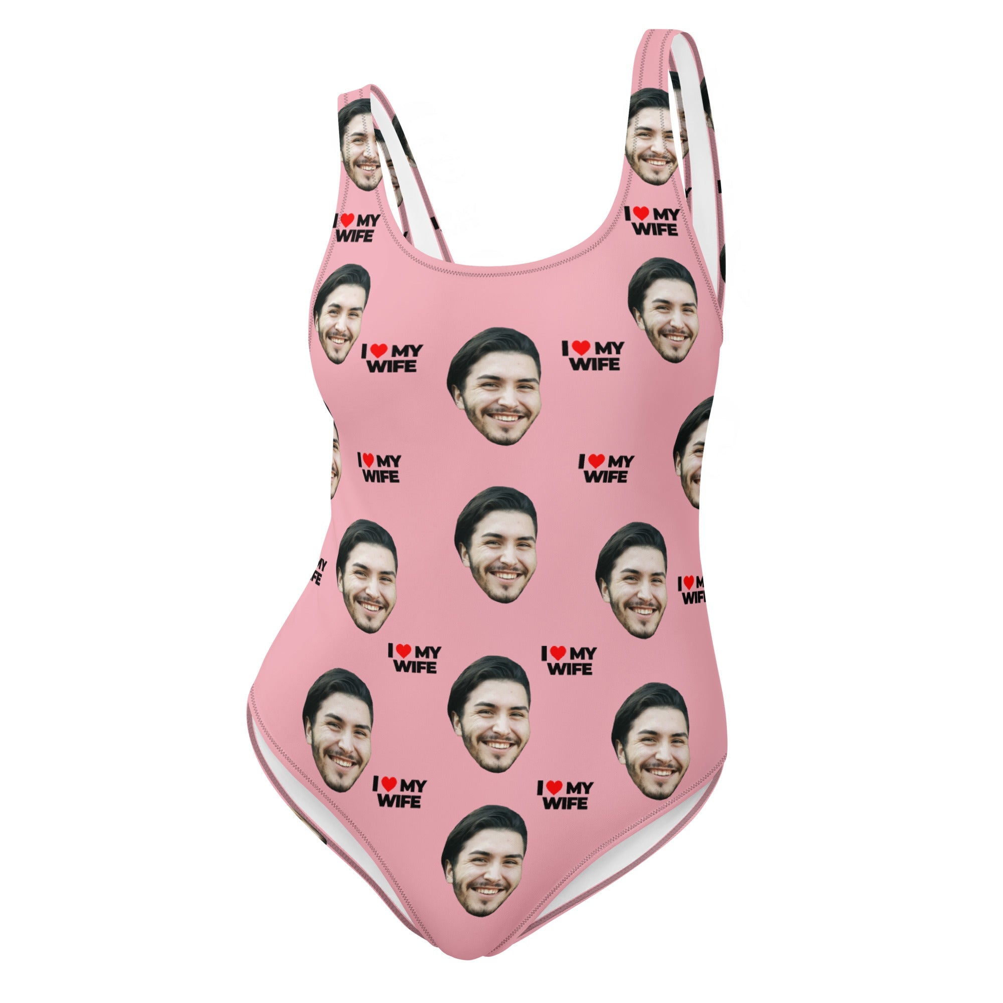 I Love My Wife Custom Face Swimsuit