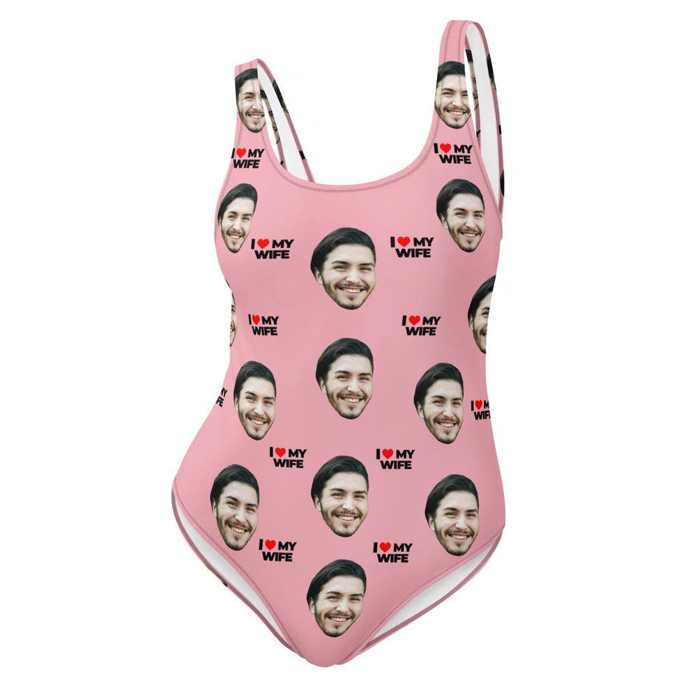 I Love My Wife Custom Face Swimsuit