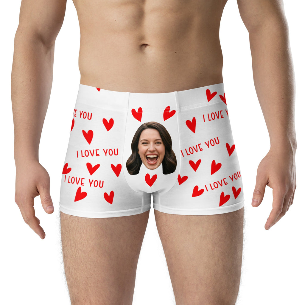 I Love You Hearts Face Boxers