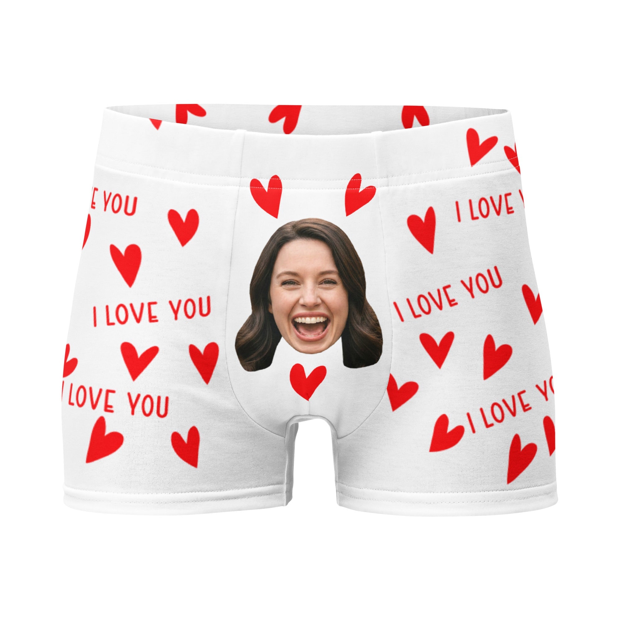 I Love You Hearts Face Boxers