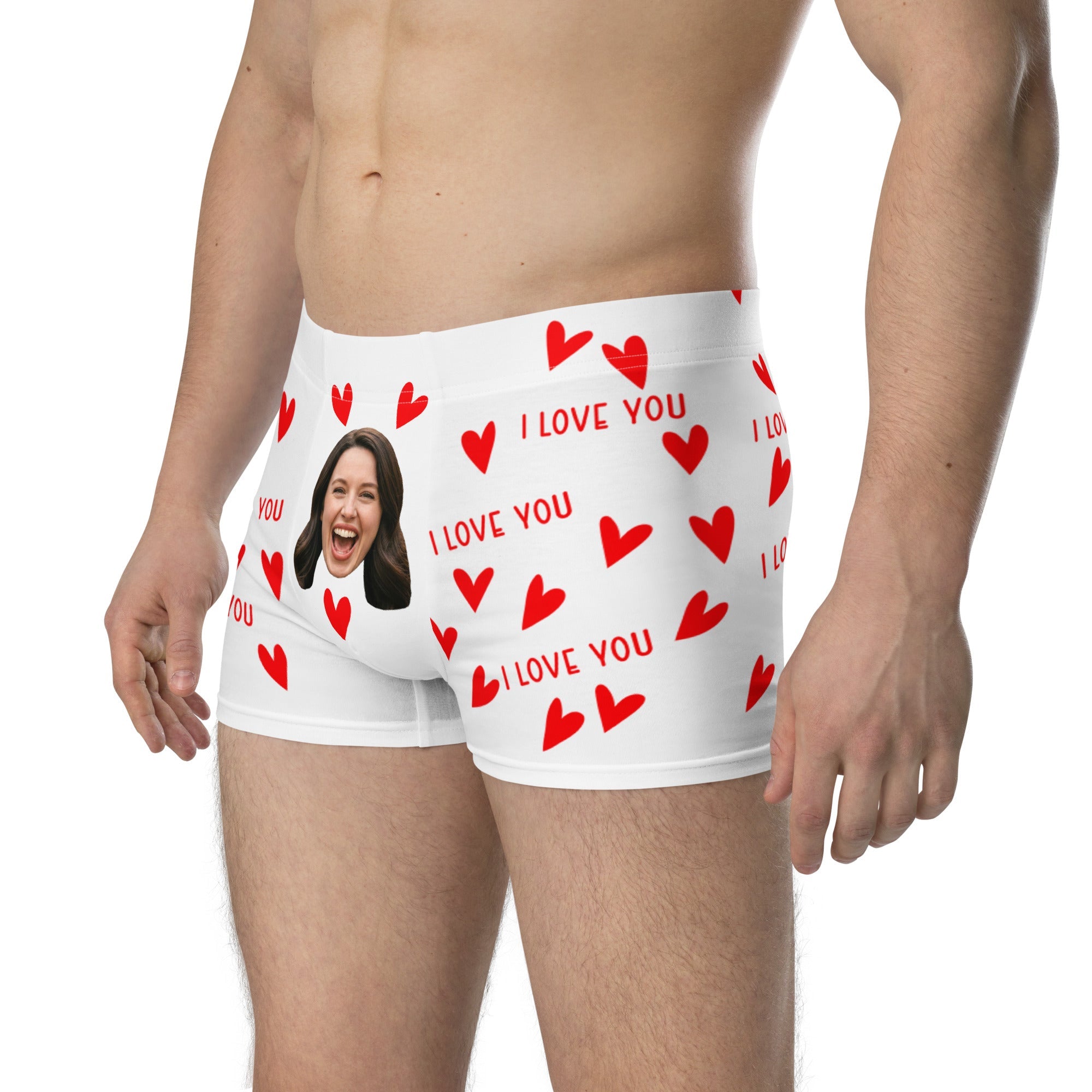 I Love You Hearts Face Boxers