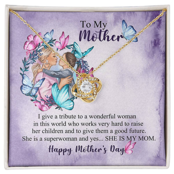 Love Knot Necklace Superwoman Mom Gift