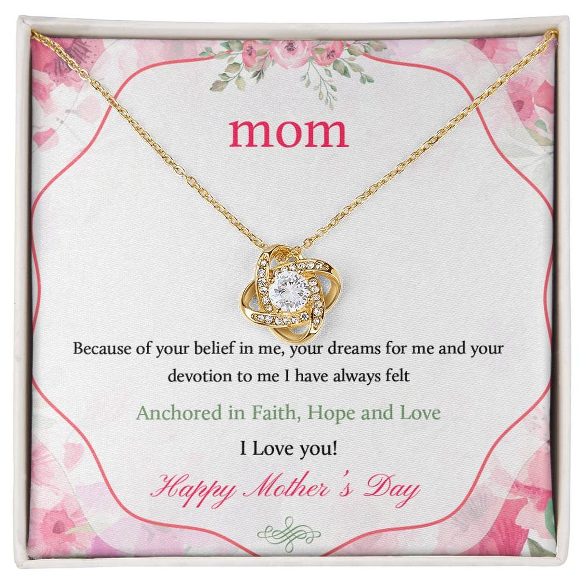 Love Knot Necklace Honoring Mom’s Endless Faith And Sacrifice