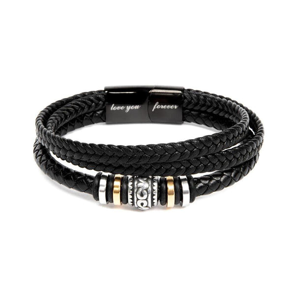 Dad Heartfelt Message Leather Bracelet