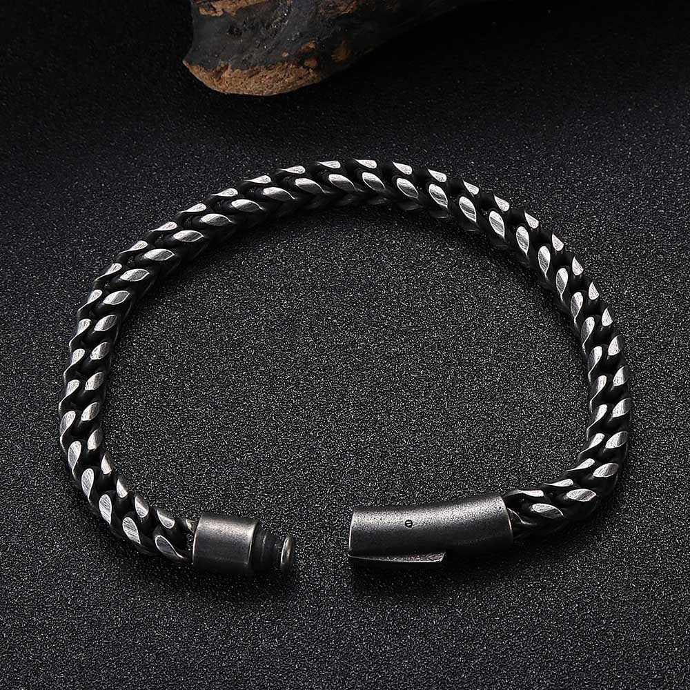 Men's Stainless Steel Round Mill Simple Fashion Titanium Steel Vintage Bracelet
