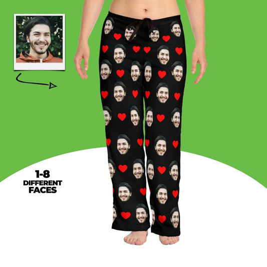 Custom Photo Pajamas With Hearts Personalized Face Pajama Gift