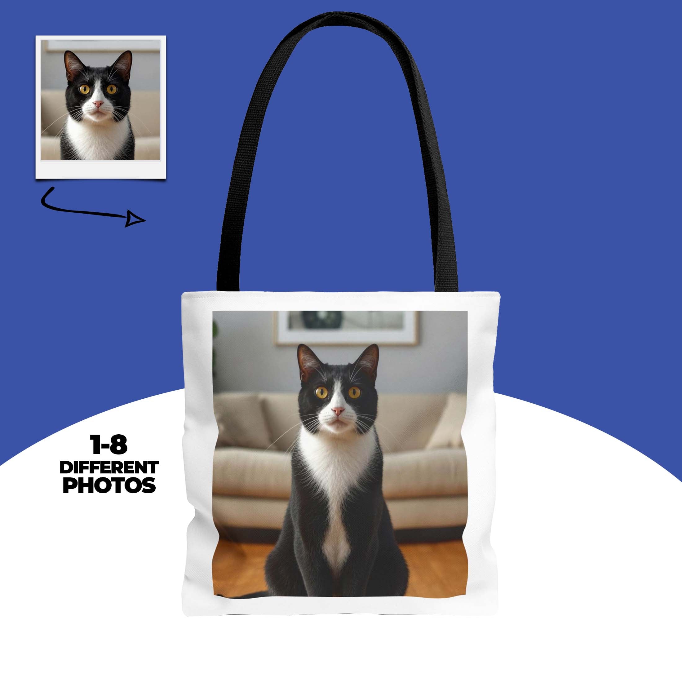 Custom Cat Photo Tote Bag