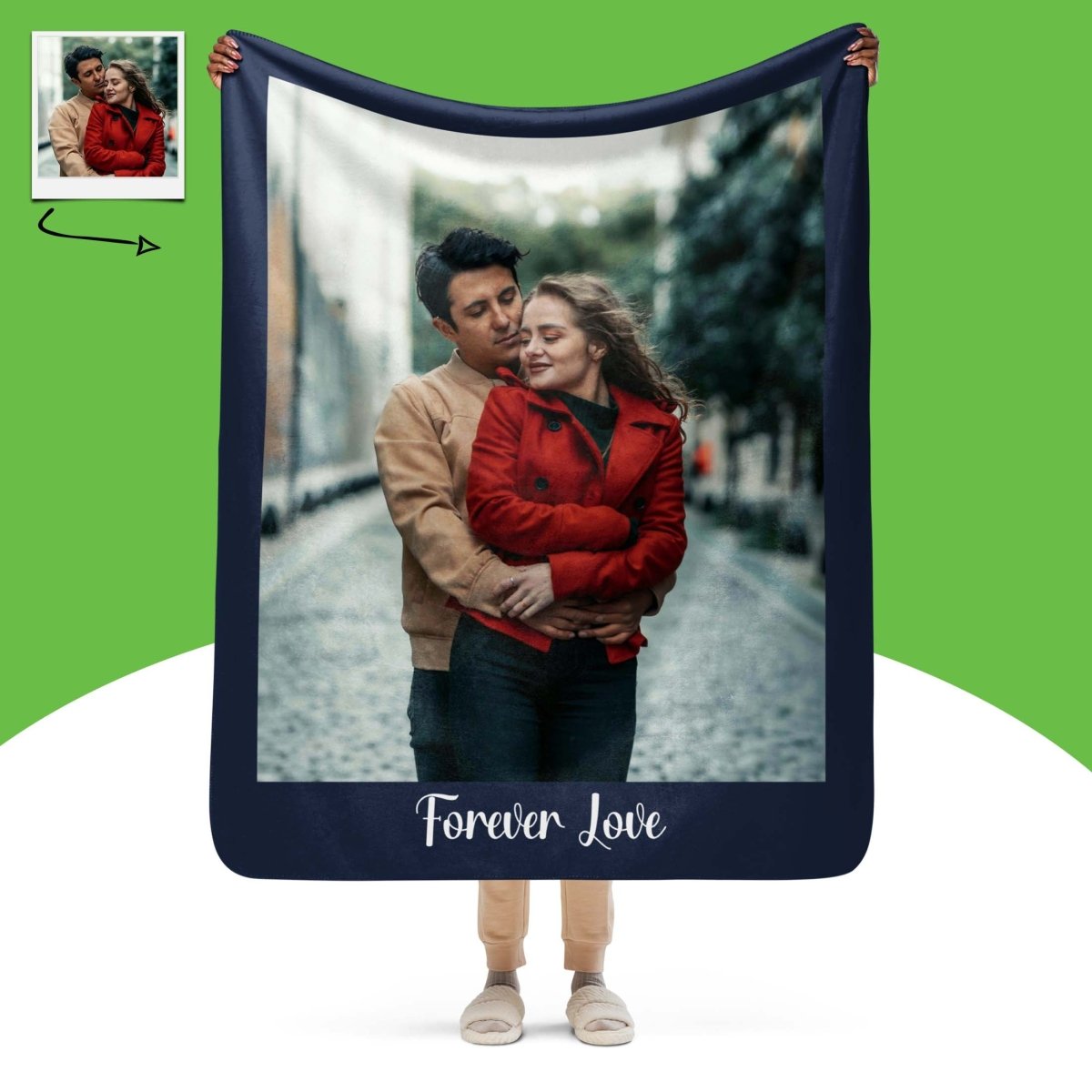 Custom Photo Blanket With Text Main image