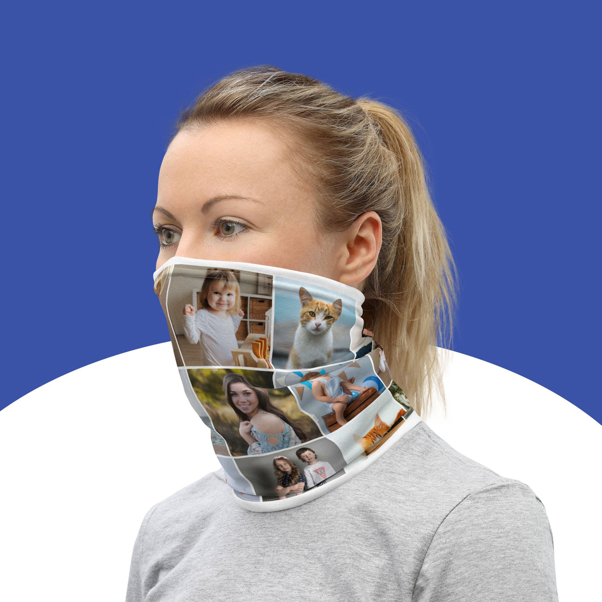 Custom Photo Collage Neck Gaiter Main image