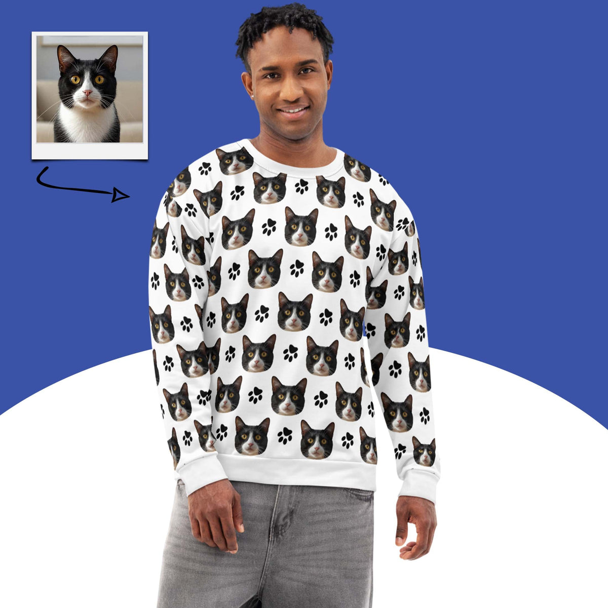 Custom Cat Face Sweatshirt Main image