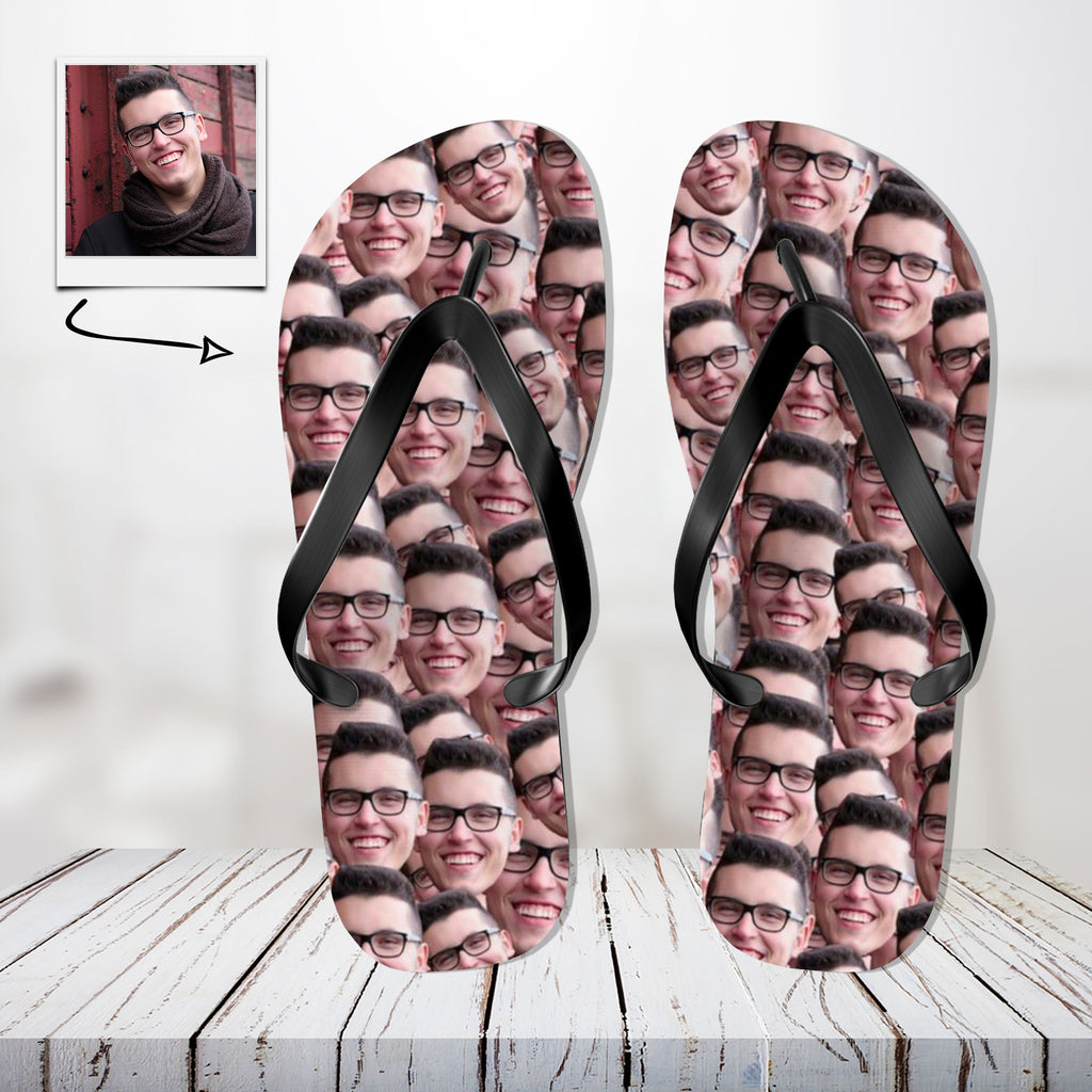 Crazy Faces Flip Flops