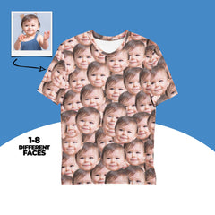 Custom Baby Face T-shirt For Parents Personalized Gift With Baby’s Photo