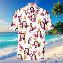 Custom Hawaiian Shirt Flamingo All Over Print Faces Shirt