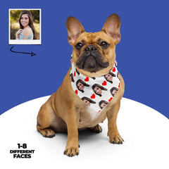 Personalized Face Dog Bandana With Hearts