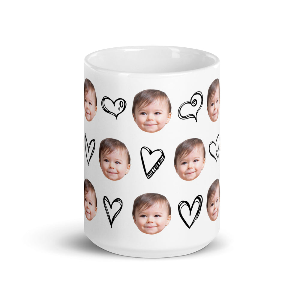 Personalized Baby Face Hearts Mug