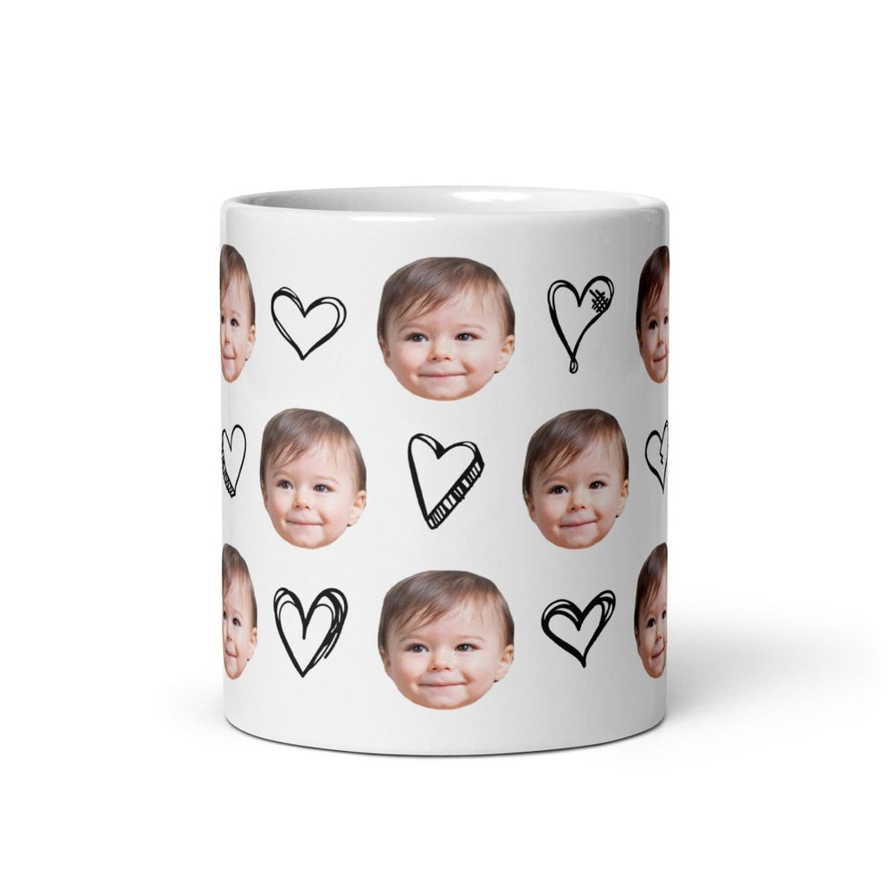 Personalized Baby Face Hearts Mug