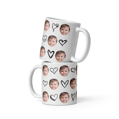 Personalized Baby Face Hearts Mug