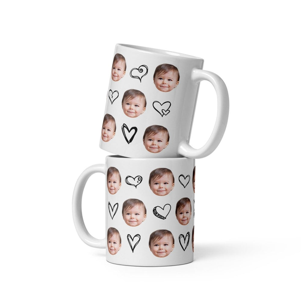 Personalized Baby Face Hearts Mug
