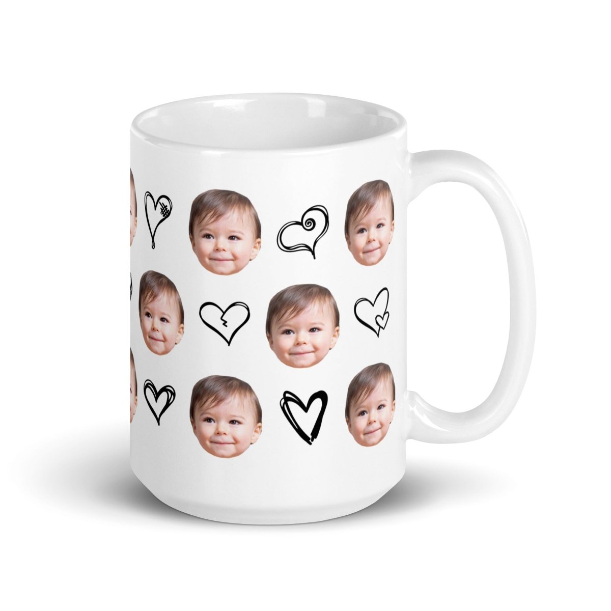 Personalized Baby Face Hearts Mug