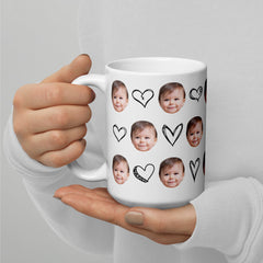 Personalized Baby Face Hearts Mug