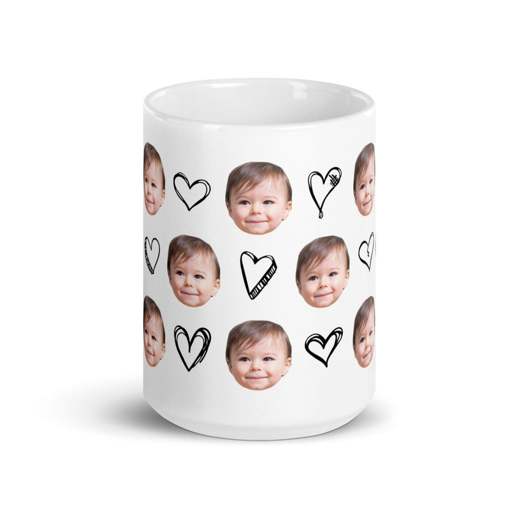 Personalized Baby Face Hearts Mug