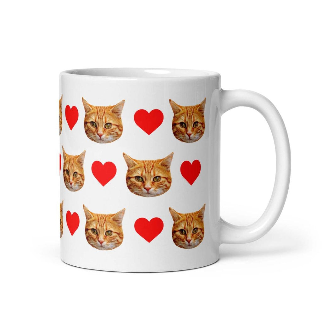 Custom Cat Mug With Hearts