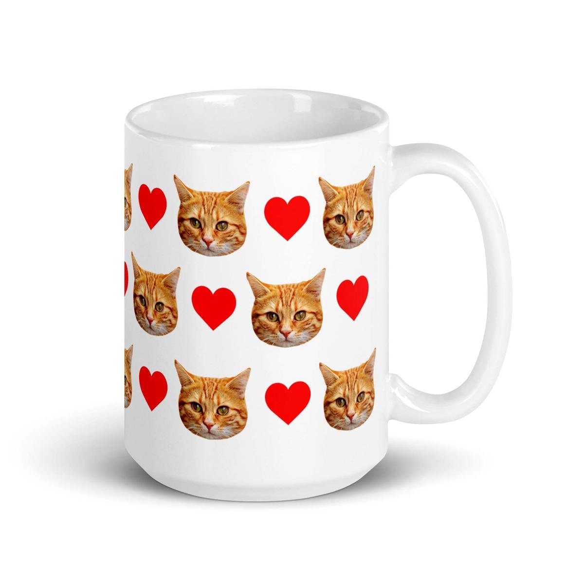 Custom Cat Mug With Hearts