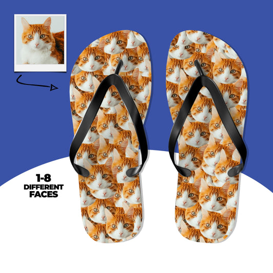 Personalized Cat Faces Flip Flops