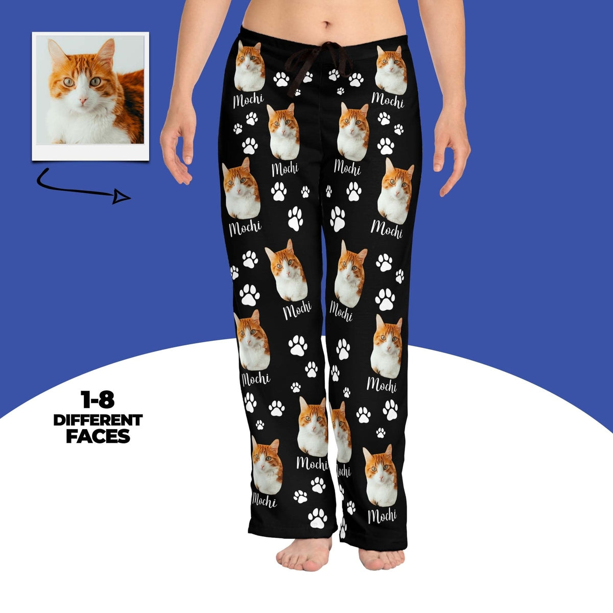 Personalized Cat Photo Pajamas With Name Main image