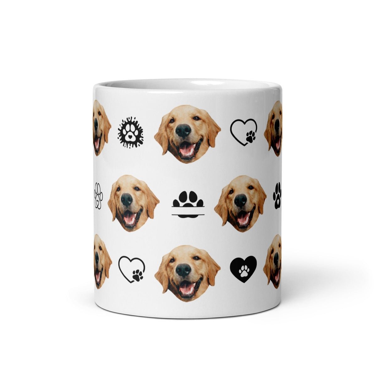 Personalized Dog Face Mug With Paws Hearts Secondary image