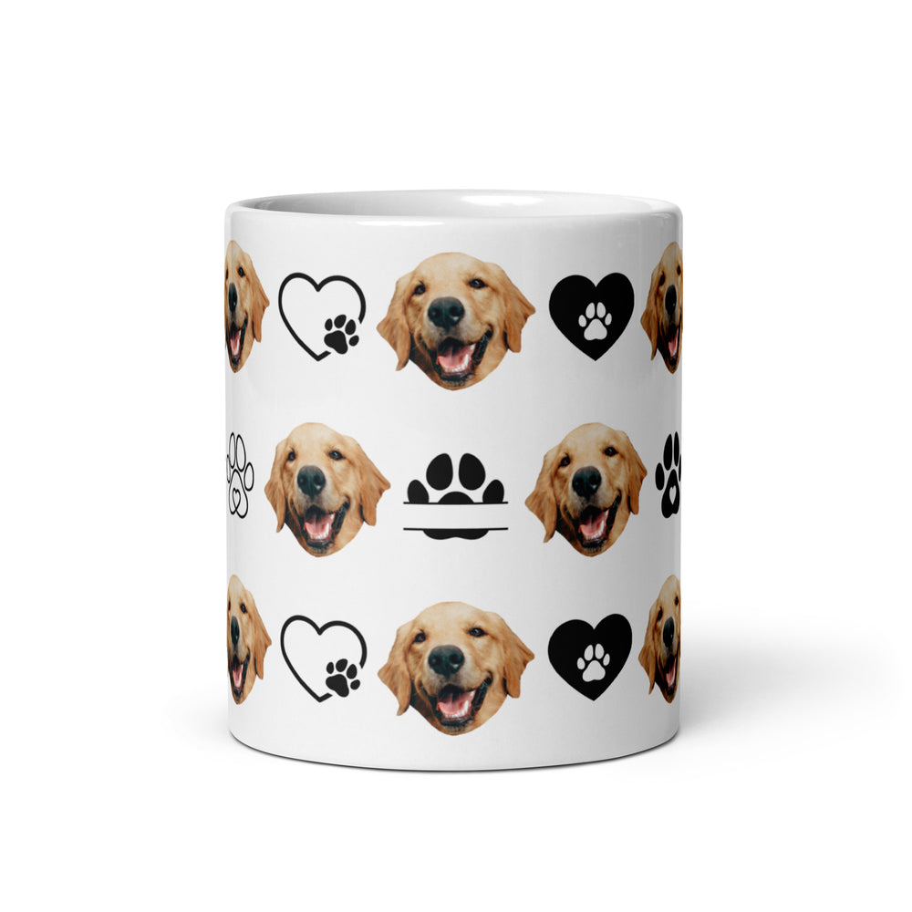 Personalized Dog Face Paw Love Mug
