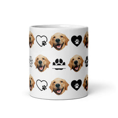 Personalized Dog Face Paw Love Mug