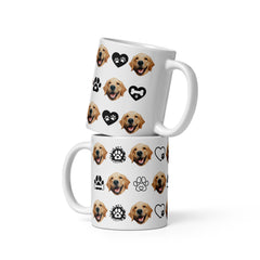 Personalized Dog Face Paw Love Mug
