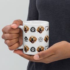 Personalized Dog Face Paw Love Mug