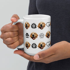 Personalized Dog Face Paw Love Mug