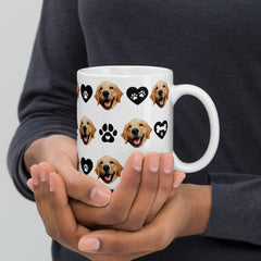 Personalized Dog Face Paw Love Mug
