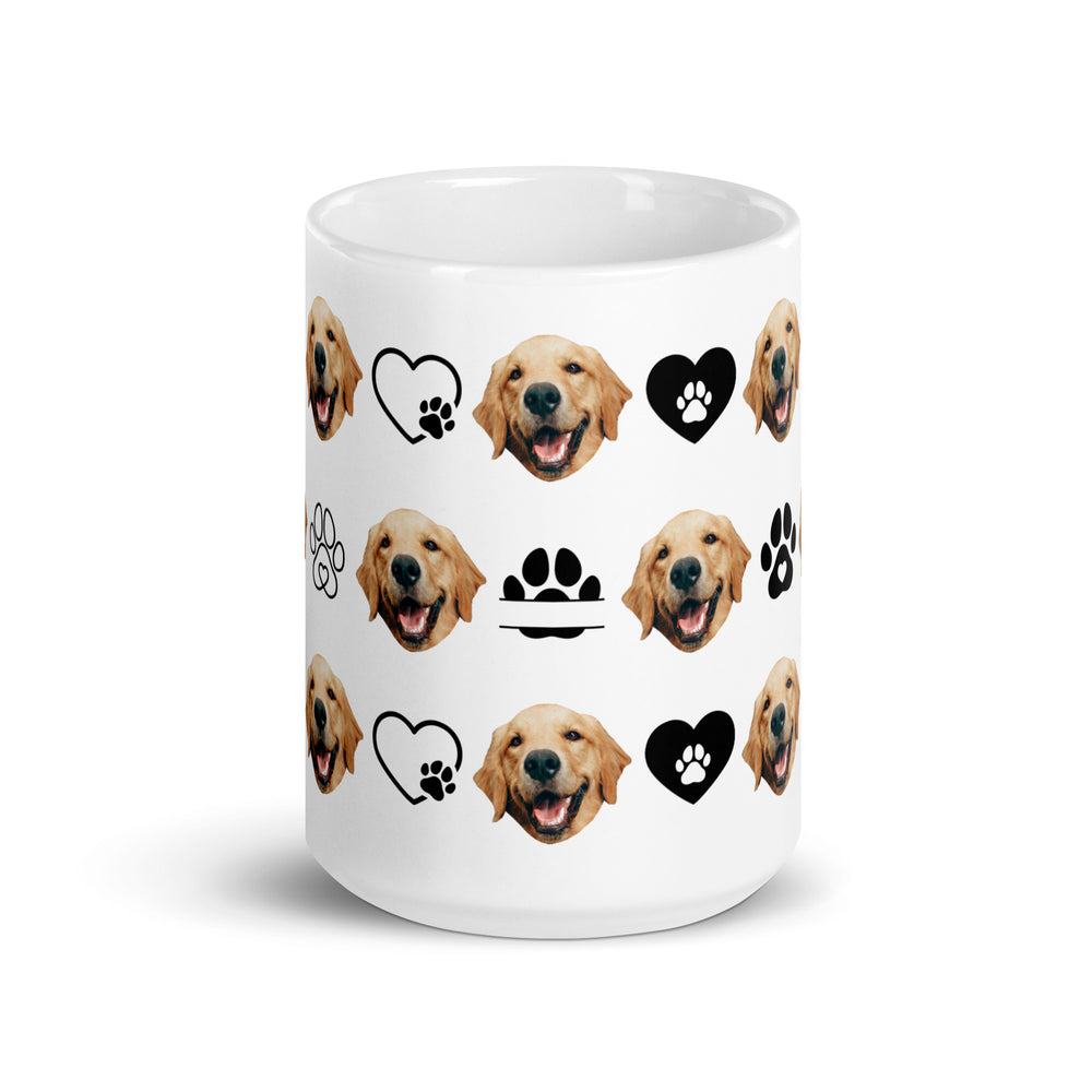 Personalized Dog Face Paw Love Mug