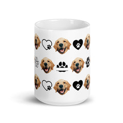 Personalized Dog Face Paw Love Mug