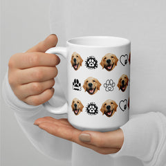 Personalized Dog Face Paw Love Mug