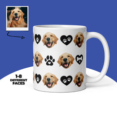 Personalized Dog Face Paw Love Mug