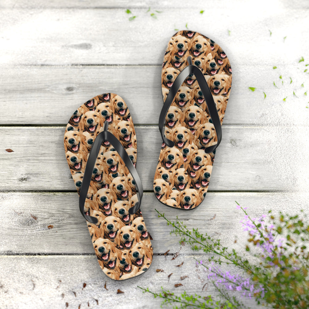 Personalized Dog Faces Flip Flops Fun Pet Themed Summer Sandals