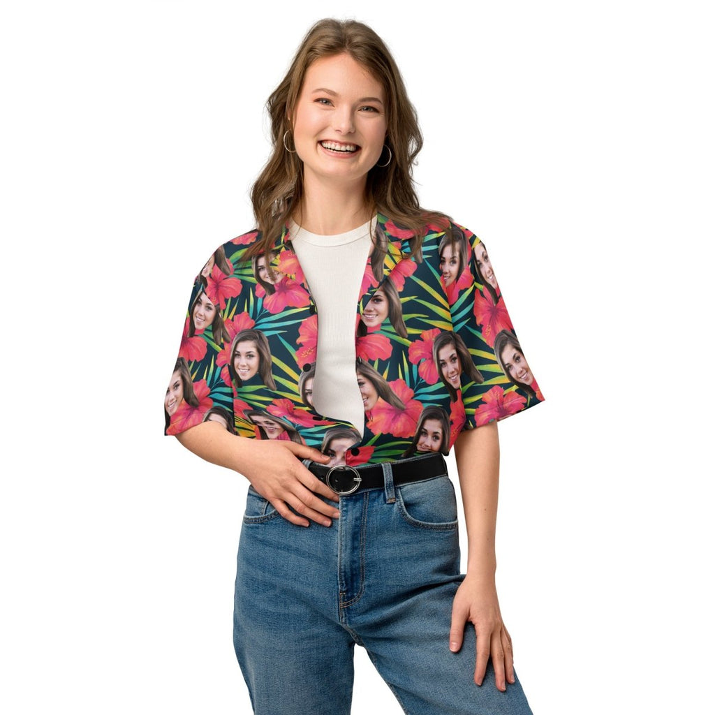 Personalized Face Hawaiian Shirt Flower Print