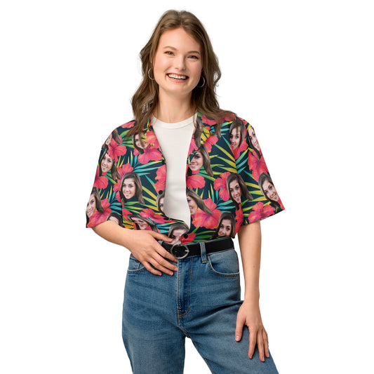 Personalized Face Hawaiian Shirt Flower Print