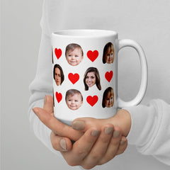 Personalized Face Mug With Hearts