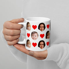 Personalized Face Mug With Hearts