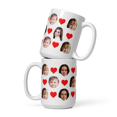 Personalized Face Mug With Hearts