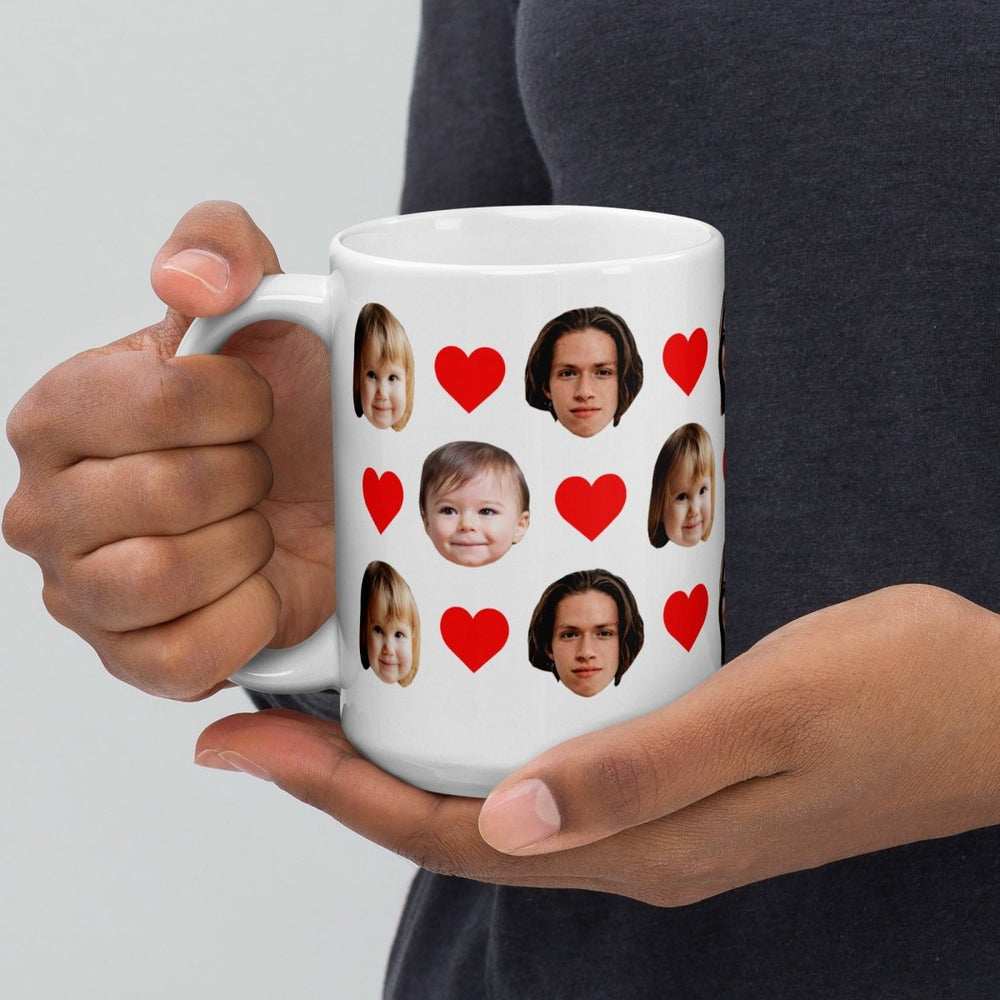 Personalized Face Mug With Hearts