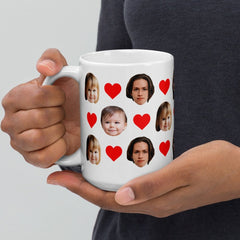 Personalized Face Mug With Hearts