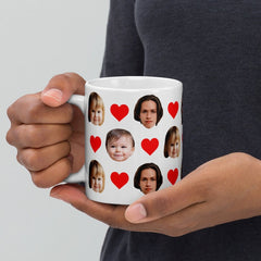Personalized Face Mug With Hearts