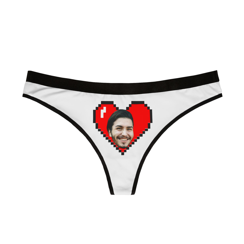 Personalized Heart Face Thong